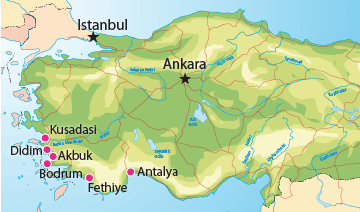 Map of Turkey - Bodrum Travel Guide Turkey